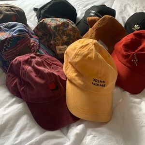 Variety of branded hats, (Dad, 5 Panel, etc.)